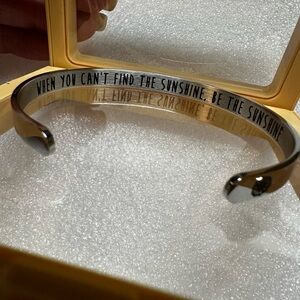 Silver Inspirational Cuff Bracelet